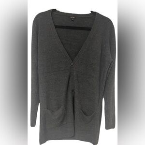 Apt. 9 gray, button-up, cardigan sweater